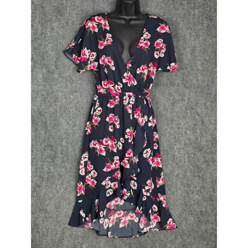 J. Crew Women Hi-Lo Floral Ruffle Faux Wrap Dress L2340 Asymmetrical Sz XXS Chic